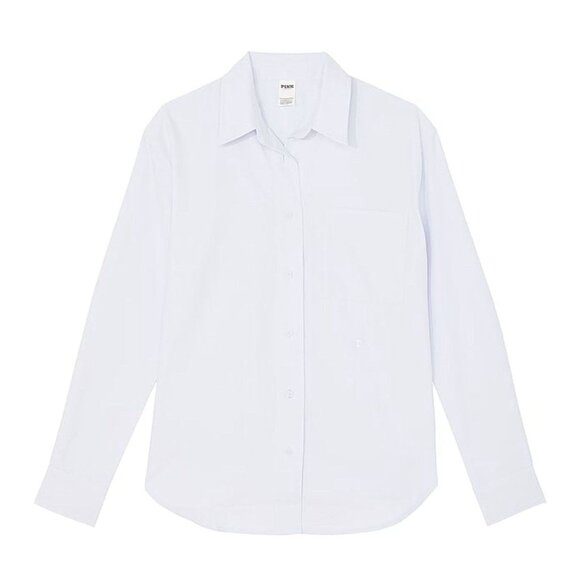 New Victoria’s Secret Hydrangea Blue Button Up Oxford Shirt - Picture 1 of 3